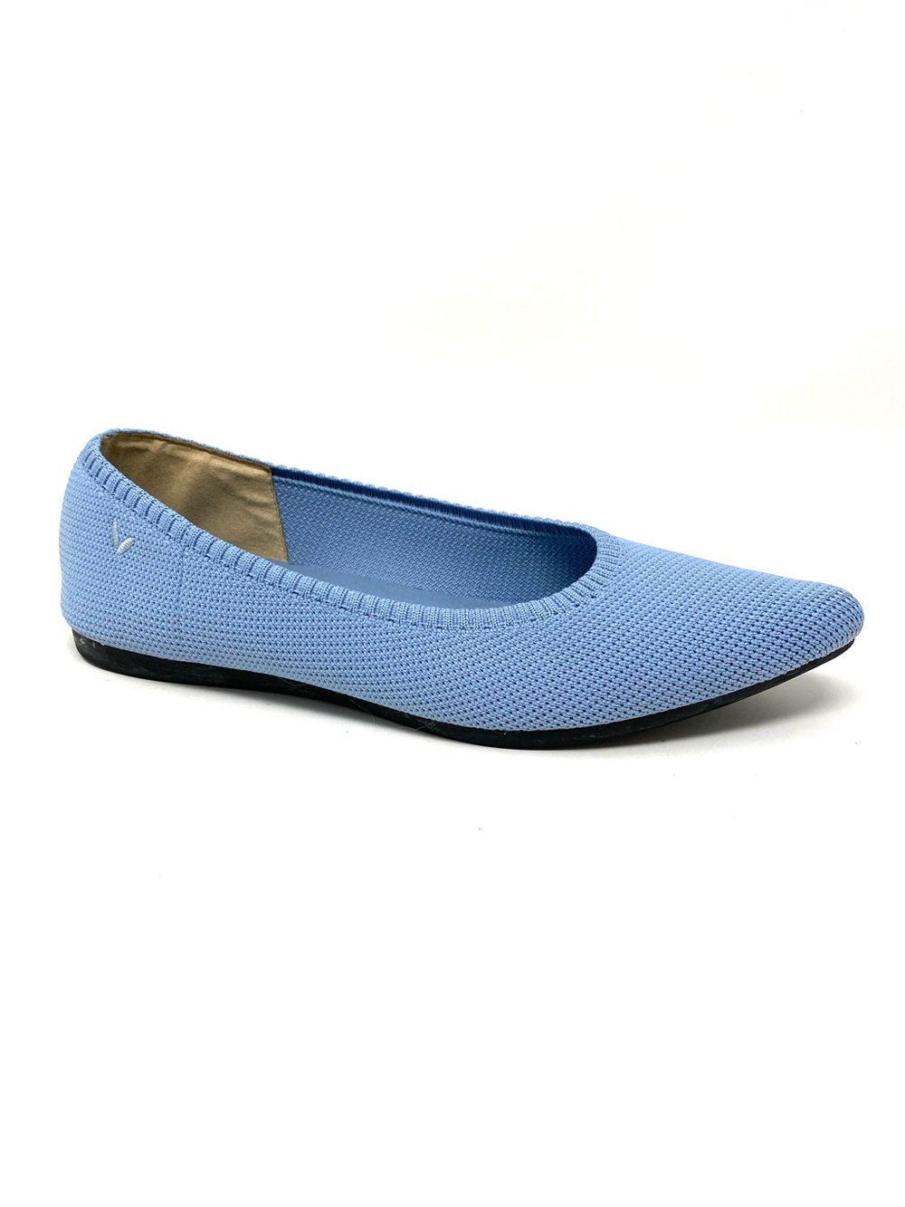 VIVAIA Aria Pointed-Toe Ballet Flats Smokey Blue Knit Mesh Size 37